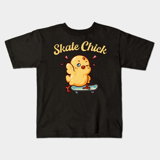 Skate chick Kids T-Shirt by JayD World